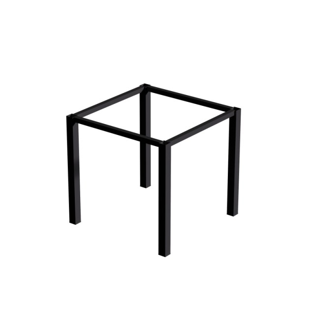 Emuca Gambe quadrate e struttura per tavolo, 50x50mm, 750x750, Verniciato nero, Acciaio
