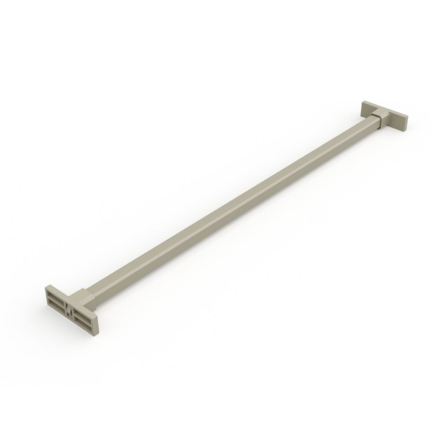 Emuca Kit 7 aste per pantaloni, 1 vassoio ausiliario e telaio con guide a chiusura morbida per armadio, regolabile, modulo 800mm, Grigio pietra