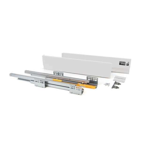Emuca Cassetto esterno Concept 30 kg altezza 105 mm, 450, Verniciato bianco, Acciaio