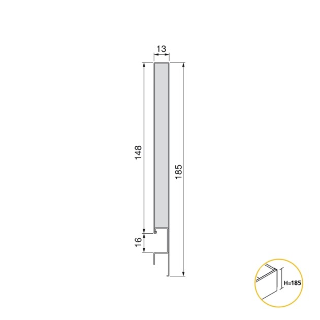Emuca Cassetto esterno Concept 30 kg altezza 185 mm, 400, Verniciato bianco, Acciaio
