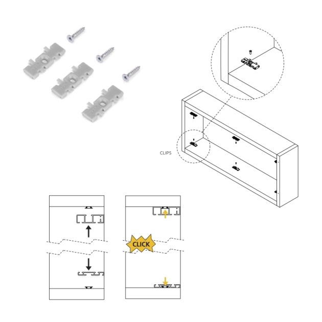 Emuca Kit di ferramentaper Flow2 2 porte scorrevoli e armadio con chiusura soft con binari di superficie 2,35 m, pannelli non inclusi, Anodizzato opaco