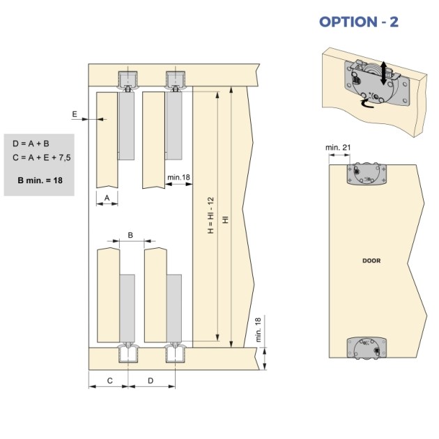 Emuca Kit di ferramentaper porte scorrevoli e a chiusura morbida Flow2 2 con binari incassati 2,35 m, pannelli non inclusi, Verniciato nero