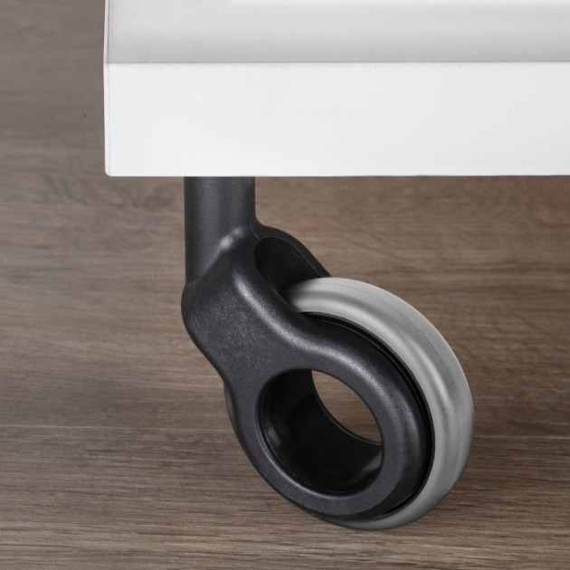 Emuca Kit di ruote Hole 2 con piastra per montaggio, Ø 50, Plastica grigia, Acciaio e Tecnoplastica