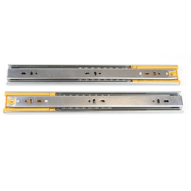 Emuca Guide a sfere per cassetti con estrazione totale e chiusura soft, altezza 45 mm, 350, Zincato bianco, Acciaio