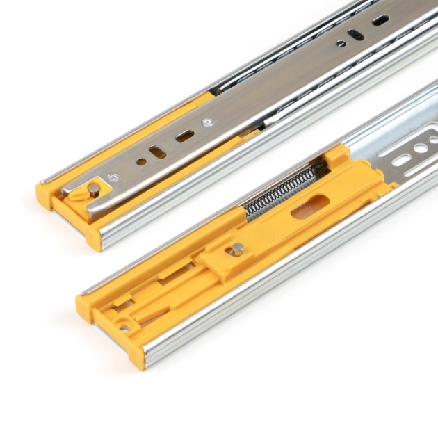 Emuca Guide a sfere per cassetti con estrazione totale e chiusura soft, altezza 45 mm, 400, Zincato bianco, Acciaio