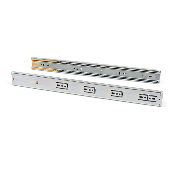 Emuca Guide a sfere per cassetti con estrazione totale e chiusura soft, altezza 45 mm, 400, Zincato bianco, Acciaio