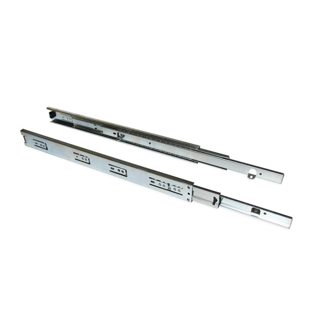 Emuca Guide a sfere per cassetti con estrazione totale con squadra, altezza 45 mm, 500, Zincato bianco, Acciaio