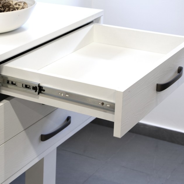 Emuca Guide a sfera per cassetti ad estrazione totale, altezza 45 mm, 600, Zincato bianco, Acciaio