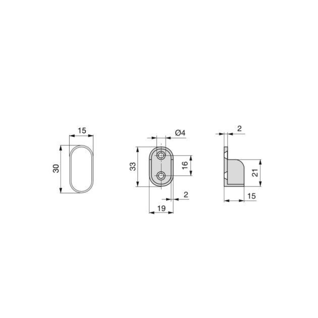 Emuca Kit tubo per armadio 30x15 mm acciaio, 1,15 m, Cromato brillo, Acciaio e Zama