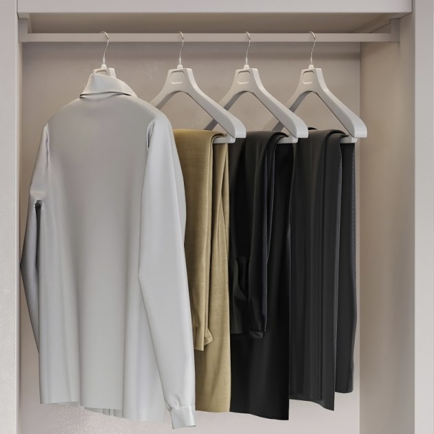 Emuca Kit tubo per armadio Luxe, 0,75 m, Color grigio pietra, Alluminio e Tecnoplastica, 1 kit