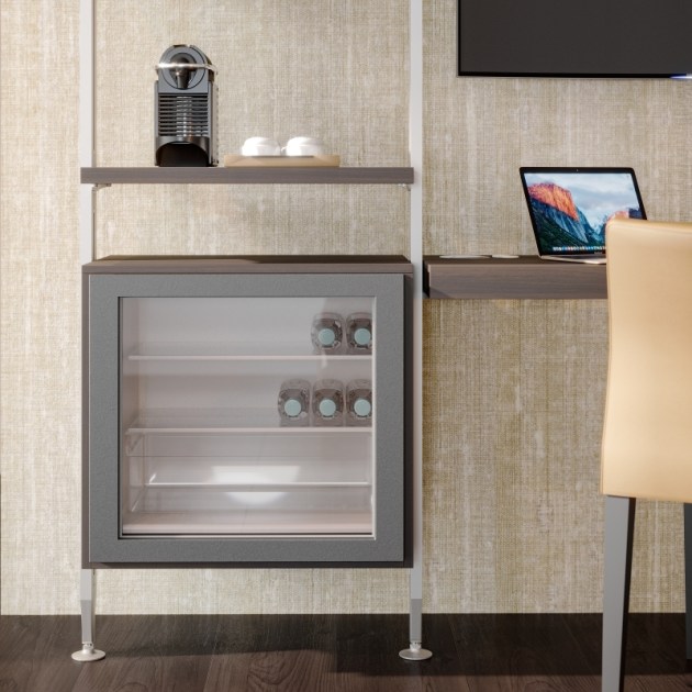 Emuca Kit Zero di supporti per mensole in legno e barra appendiabiti, Color pietra, Alluminio e Zama e Tecnoplastica, 1 kit