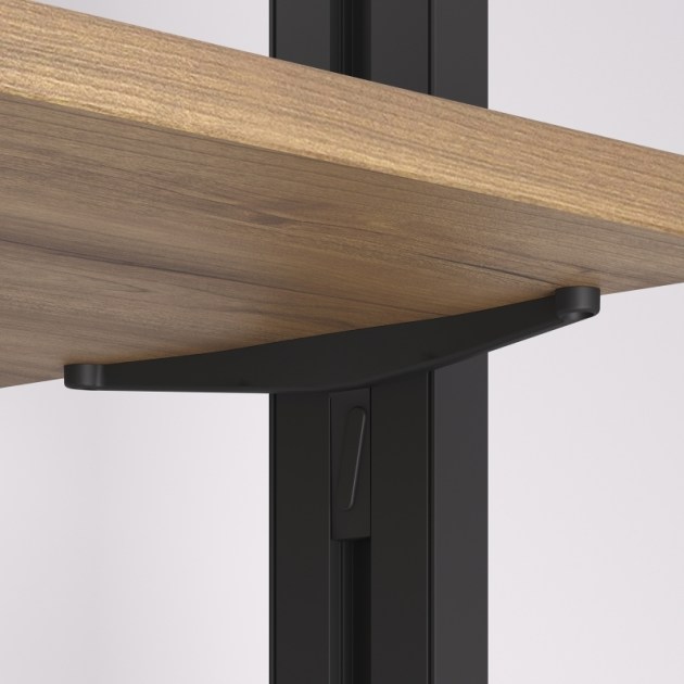 Emuca Kit Zero di supporti per mensole in legno e moduli, Nero testurizzato, Zama e Tecnoplastica