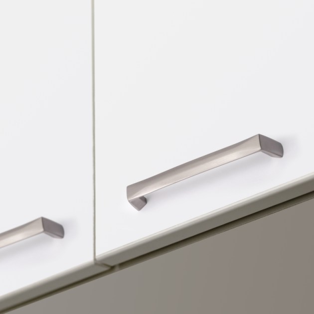 Emuca Lotto di 10 maniglie per mobili Canton, L174mm, interasse 160mm, Zama, Nichel satinato