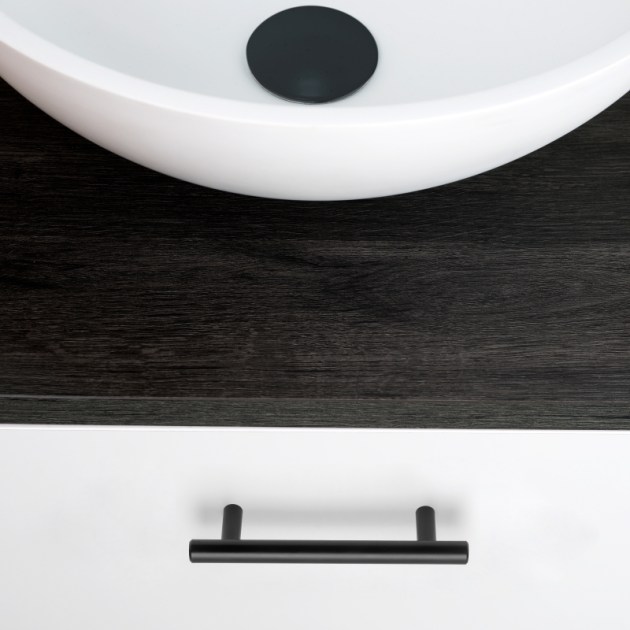 Emuca Lotto di 10 maniglie per mobili Orlando, L136mm, interasse 96mm, Acciaio, Verniciato nero