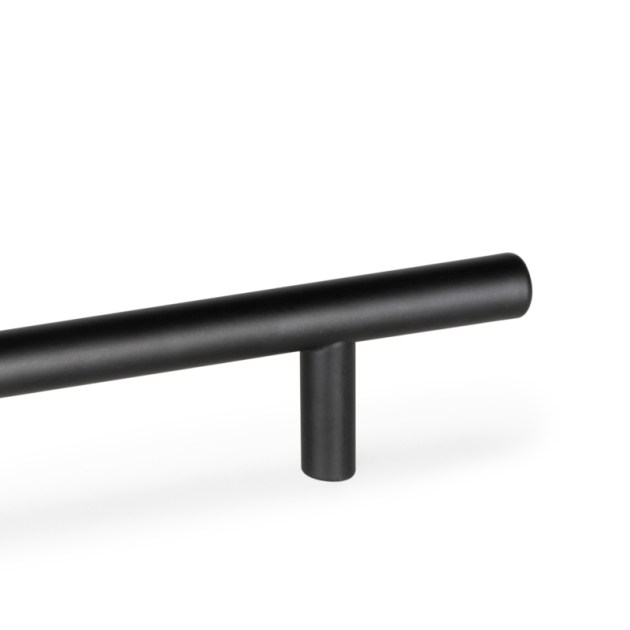 Emuca Lotto di 10 maniglie per mobili Orlando, L136mm, interasse 96mm, Acciaio, Verniciato nero