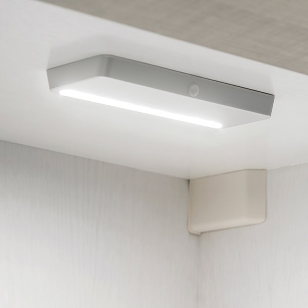 Emuca Luminaria LED ricaricabile Kraz con sensore di movimento, 1 W, Verniciato alluminio, Tecnoplastica