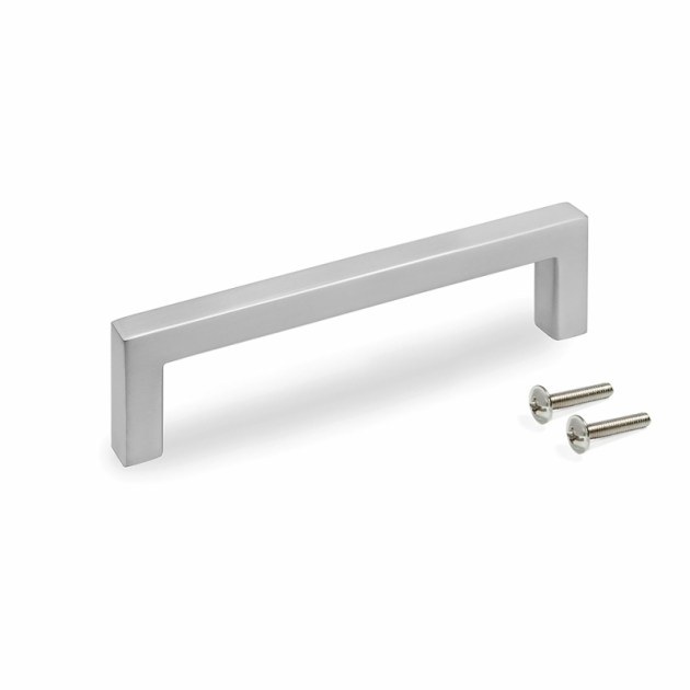 Emuca Maniglia per mobile Habana, L 136 mm, interasse 128 mm, Zama, Nichel satinato, 1 lotto di 5 unità