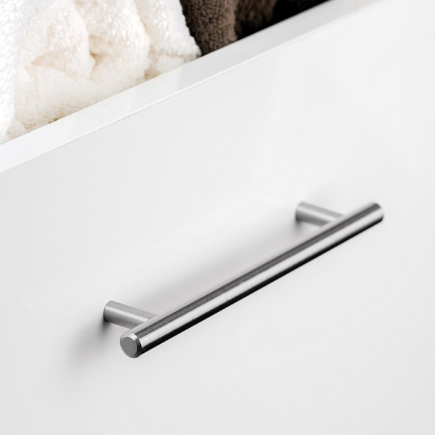 Emuca Maniglie per mobile, D. 12 mm, interasse 384 mm, Acciaio, Nichel satinato, 10 u.