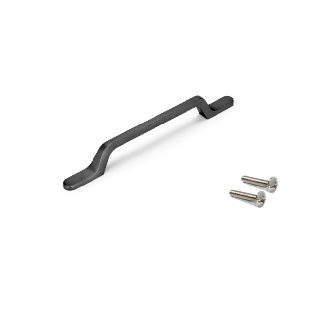 Emuca Maniglie per mobile, interasse 160 mm, Alluminio, Grigio scuro, 25 u.