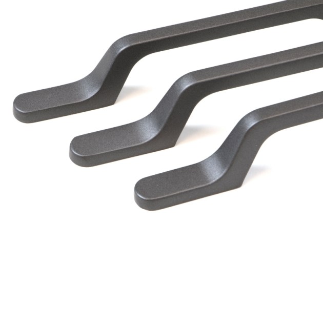 Emuca Maniglie per mobile, interasse 160 mm, Alluminio, Grigio scuro, 5 u.