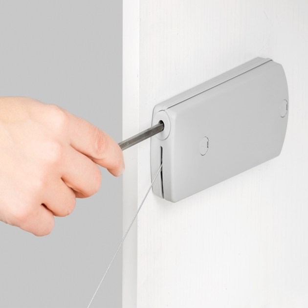Emuca Meccanismo per ante a ribalta Microwinch, 10 Kg, Plastica grigia, Acciaio e Tecnoplastica