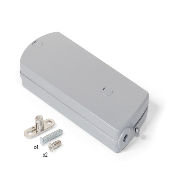 Emuca Meccanismo per ante a ribalta Microwinch, 10 Kg, Plastica grigia, Acciaio e Tecnoplastica
