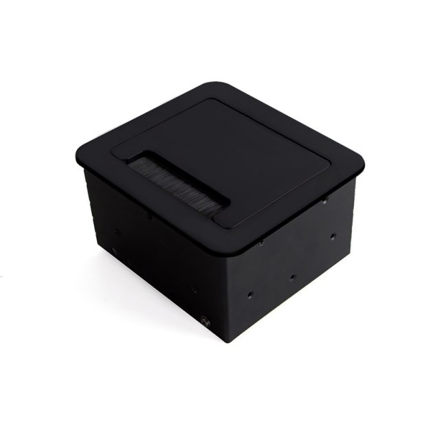 Emuca Multipresa Atom 14 per scrivania, EU, Verniciato nero, Acciaio e Tecnoplastica e Alluminio