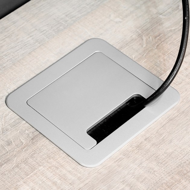Emuca Multipresa Atom 14 per scrivania, EU, Verniciato alluminio, Acciaio e Tecnoplastica e Alluminio