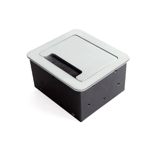 Emuca Multipresa Atom 14 per scrivania, EU, Verniciato alluminio, Acciaio e Tecnoplastica e Alluminio