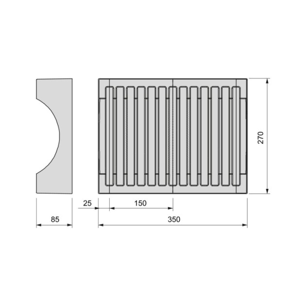Emuca Organizer per piatti per mobile con capacità per 13 piatti., Plastica grigio antracite, Tecnoplastica