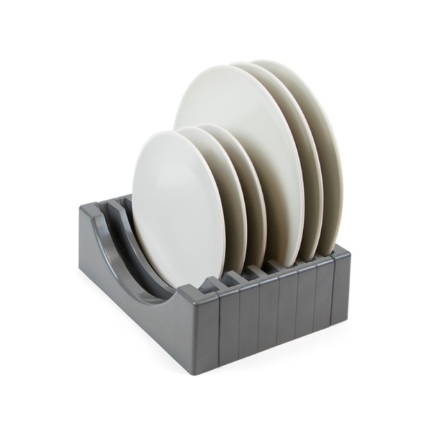 Emuca Organizer per piatti per mobile con capacità per 13 piatti., Plastica grigio antracite, Tecnoplastica