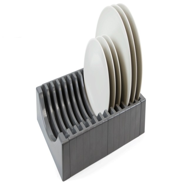 Emuca Organizer per piatti per mobile con capacità per 13 piatti, Tecnoplastica, Bianco