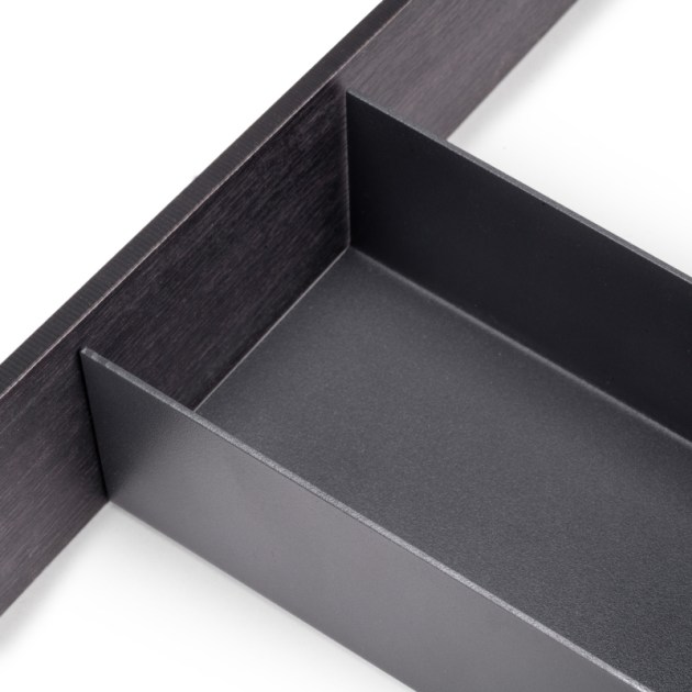 Emuca Organizzatore Orderbox per cassetto, 150x470 mm, Grigio antracite, Acciaio e Legno