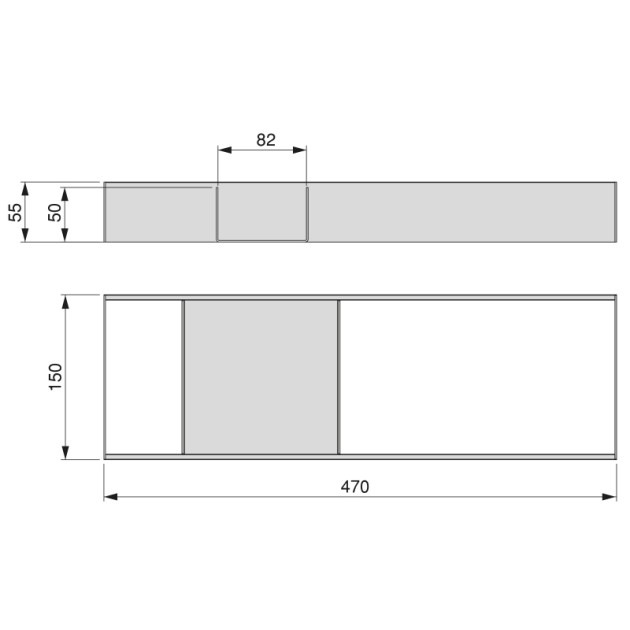Emuca Organizzatore Orderbox per cassetto, 150x470 mm, Grigio antracite, Acciaio e Legno