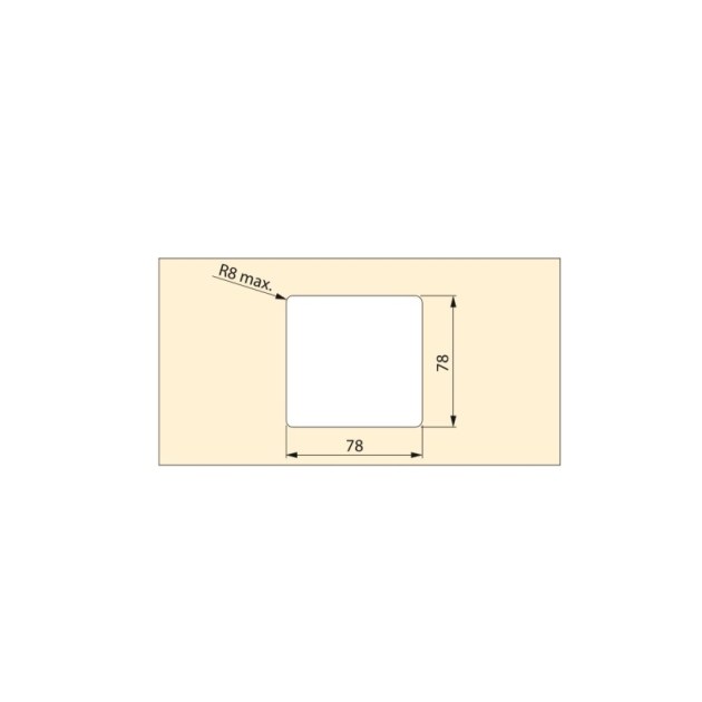 Emuca Passacavi da tavolo, quadrato, 85 x 85 mm, da incasso, Plastica, Bianco, 5 u.