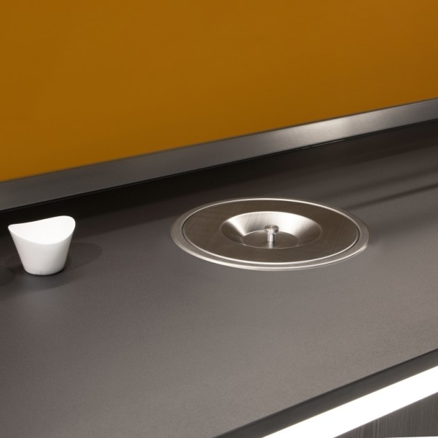 Emuca Pattumiera da incasso Recycle per piano cucina, 8 litri, Acciaio inossidabile