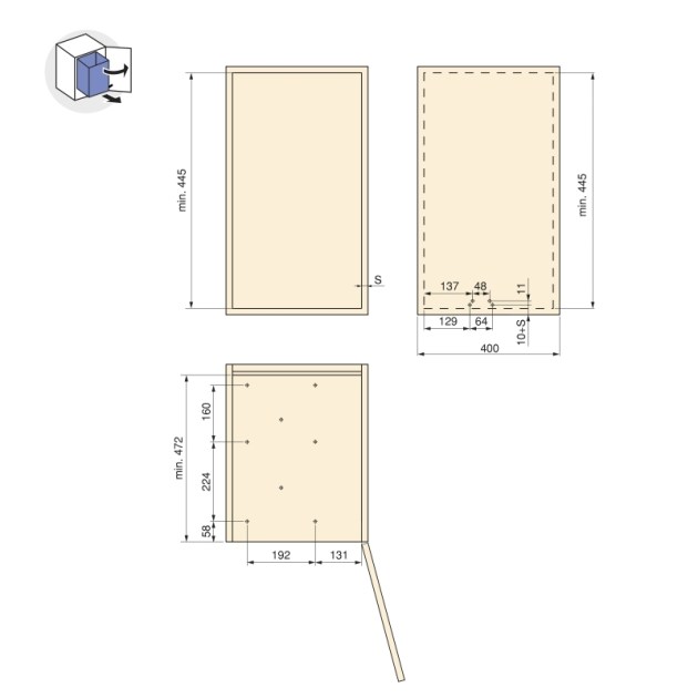 Emuca Pattumiere per raccolta differenziata per cucina, 1 x 30L, fissaggio inferiore, estrazione automatica, Acciaio e Tecnoplastica, Grigio antracite