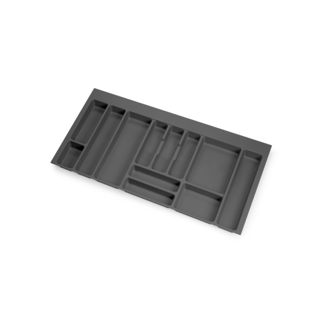 Emuca Portaposate Optima per cassetto universale, modulo 1.000 mm, Tecnoplastica, Grigio antracite