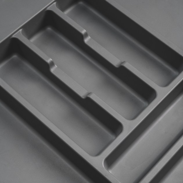 Emuca Portaposate Optima per cassetto universale, modulo 450 mm, Tecnoplastica, Grigio antracite