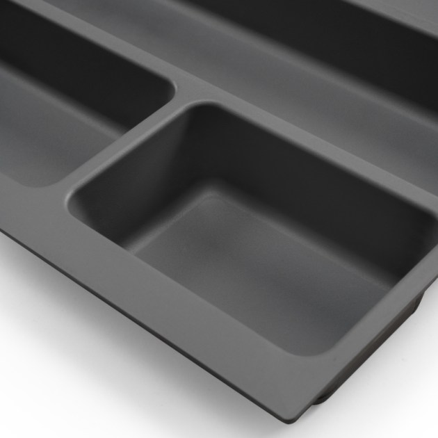 Emuca Portaposate Optima per cassetto universale, modulo 500 mm, Tecnoplastica, Grigio antracite