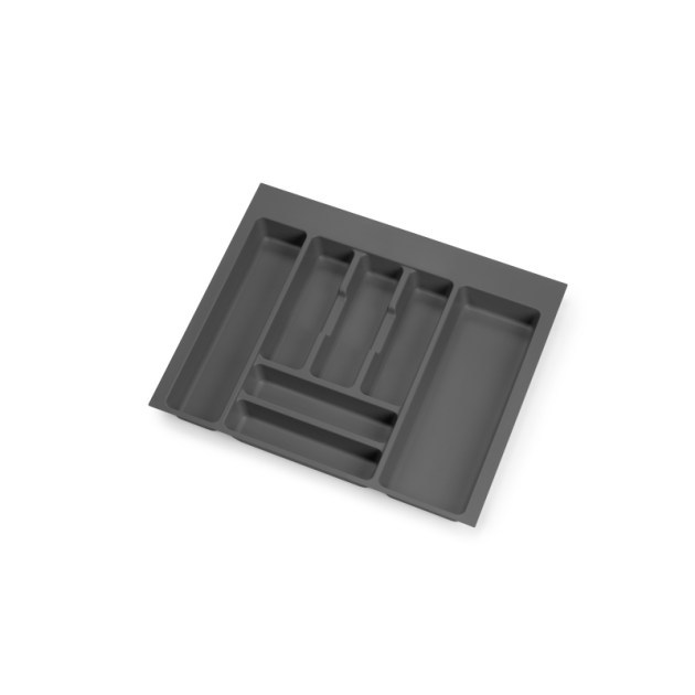Emuca Portaposate Optima per cassetto universale, modulo 600 mm, Tecnoplastica, Grigio antracite