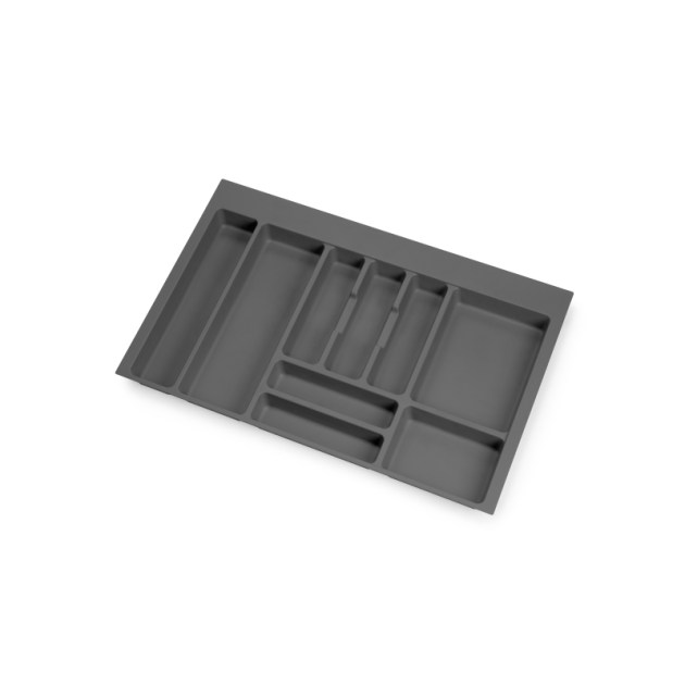 Emuca Portaposate Optima per cassetto universale, modulo 800 mm, Tecnoplastica, Grigio antracite