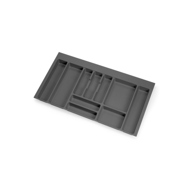 Emuca Portaposate Optima per cassetto universale, modulo 900 mm, Tecnoplastica, Grigio antracite