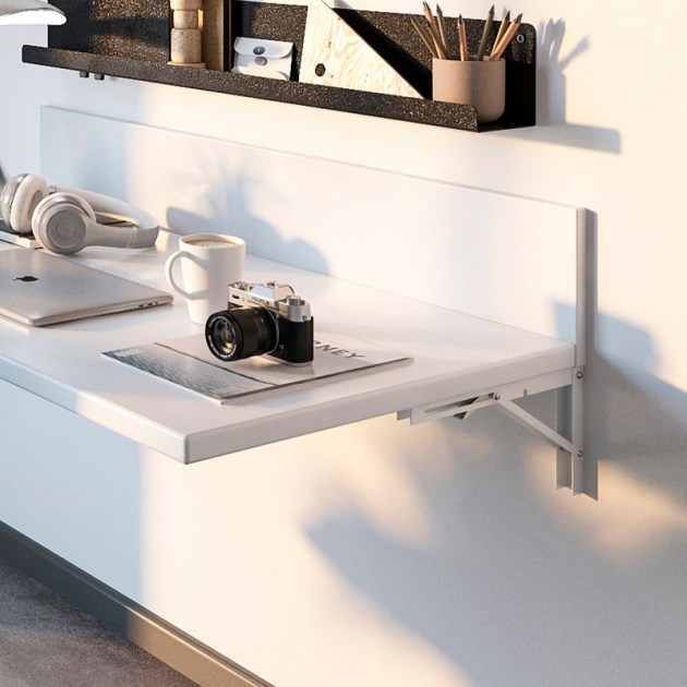 Emuca Reggipiani pieghevoli, 203mm, Verniciato bianco, Acciaio