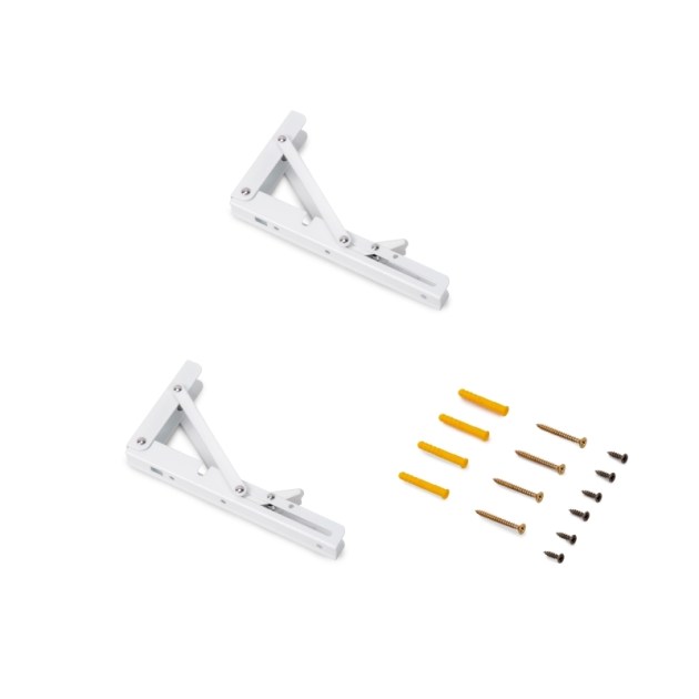 Emuca Reggipiani pieghevoli, 203mm, Verniciato bianco, Acciaio