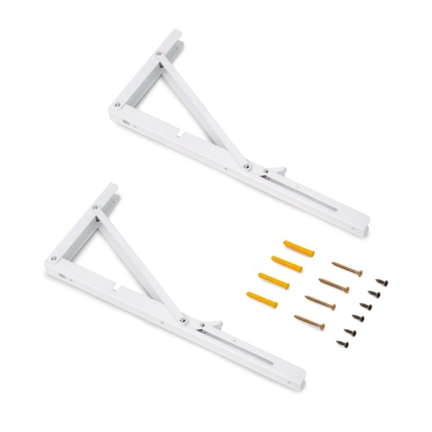 Emuca Reggipiani pieghevoli, 403mm, Verniciato bianco, Acciaio