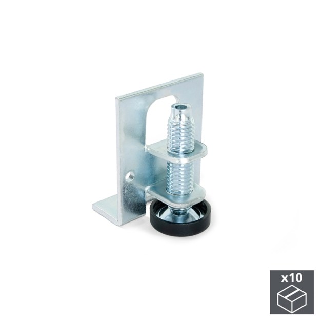 Emuca Regolabili per mobile, M10, altezza 46 mm, Acciaio e Plastica, Zincato, 10 u.