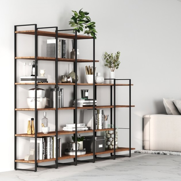 Emuca Scaffale Lader con struttura e ripiani, 1150, Verniciato nero, Acciaio e Legno