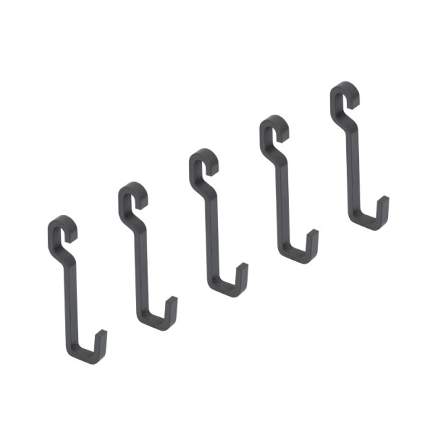 Emuca Set da 5 ganci da appendere, acciaio, grigio antracite.
