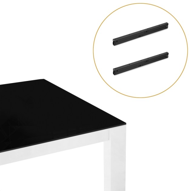 Emuca Set di meccanismi di sollevamento per tavolini, permette di alzare il tavolo di 192mm, Acciaio, Verniciato nero